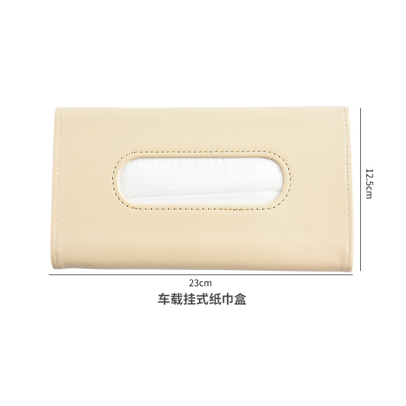 Car Tissue Box Sun Visor Sunroof Car Leather Multifunctional Seat Back Hanging Storage Tissue Clip Box Decorative Supplies