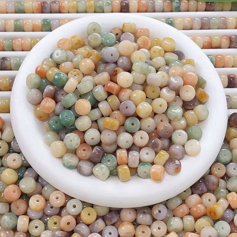 Matcha Grapefruit Multi-Treasure Tablets Bodhi Beads Student DIY Tablet Beads Bodhi Root Bracelet Silent Disc Bracelet