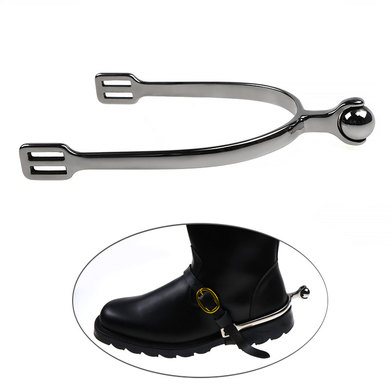 Нержавеющие британские шпоры для верховой езды с маленькими катящимися шариками на хвосте, не травмирующие лошадей
