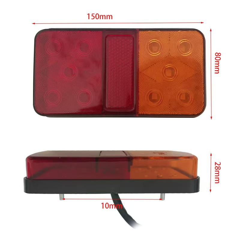 Factory Direct trailer taillight 10LED truck RV taillight 12V24V10LED truck two-color taillight