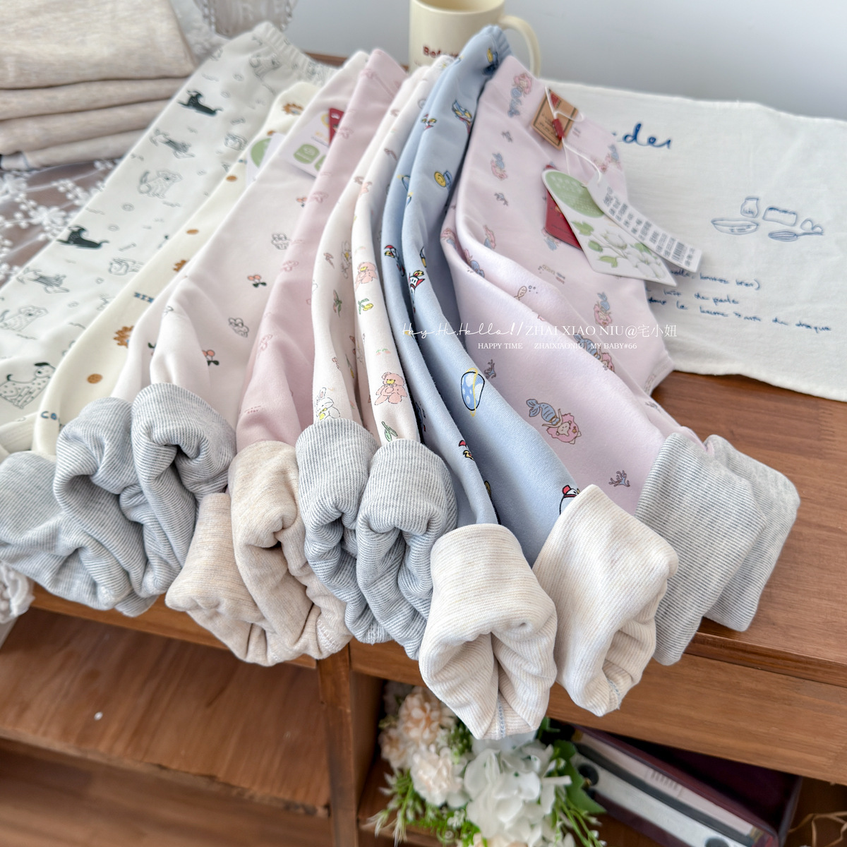 Wool Stretch Silk Thermal Pants Class a Children's Pants Boys Girls Inner Wear School Uniform Double-Layer Thickened Thermal Cotton Pants