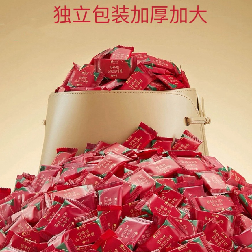 Одноразовое компрессированное полотенце, 100% хлопок, утолщенное, легкое для переноски, для путешествий, ежедневного снятия макияжа, индивидуальная упаковка