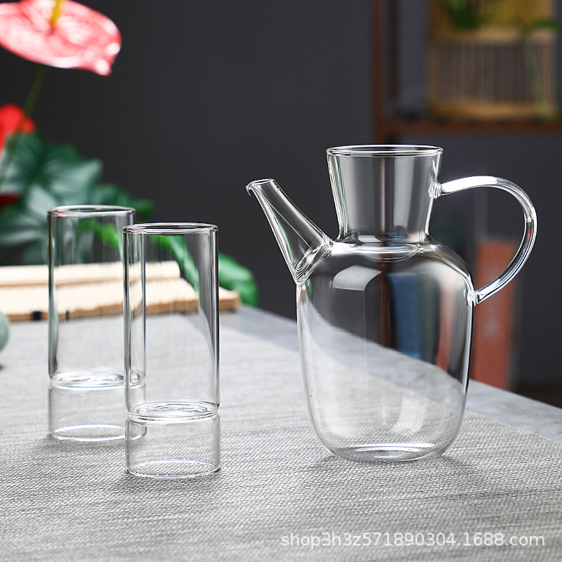 Collectible Hand-made Slub Cup Glass Tea Cup Houkui Cup Green Tea Cup High Temperature Resistant Dual-purpose Cup Imitation Song Teapot