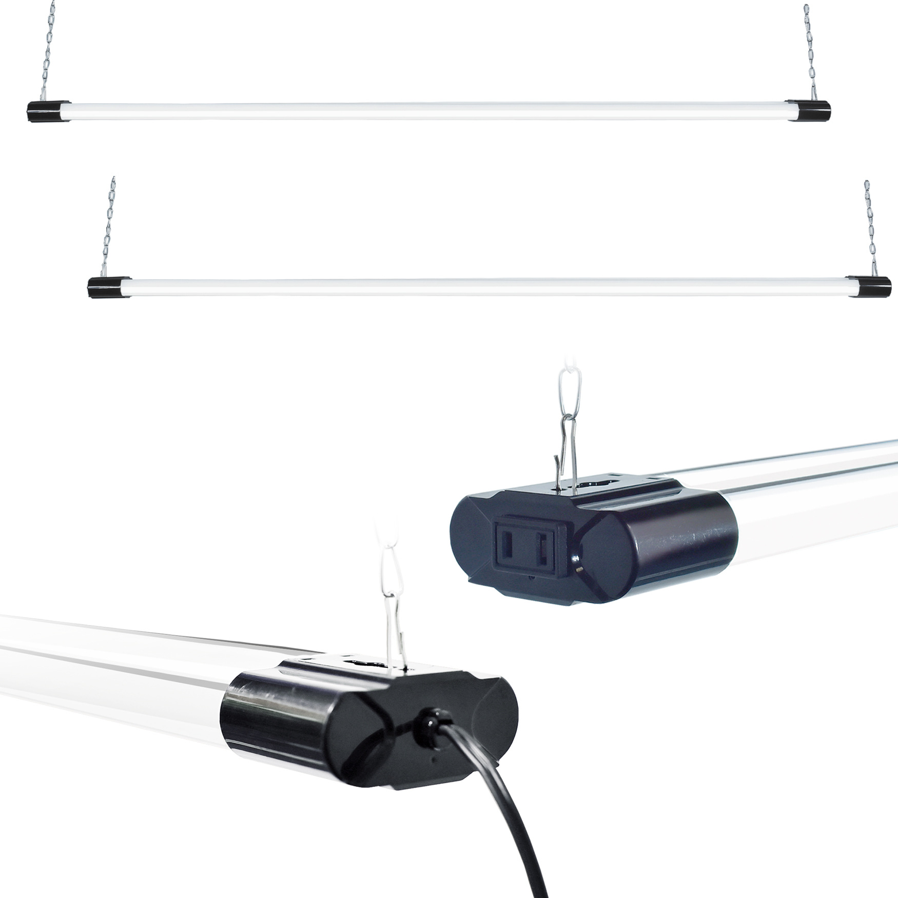 led linear lamp North American chandelier lamp warehouse garage double tube strip American Bracket Lamp led shop light