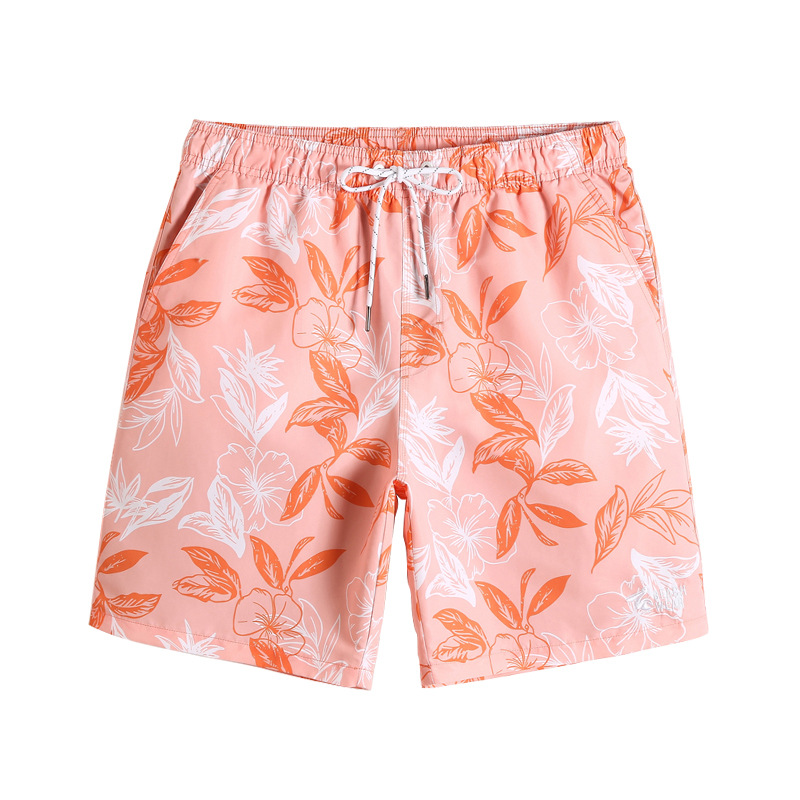 Bansailun Cross-Border Men's Beach Shorts Double-Layer Sports Quick-Drying Surfing Swim Trunks Loose Straight Breathable Beach Shorts for Men