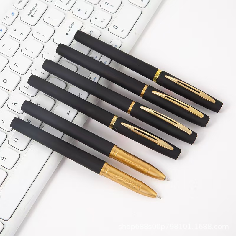 Large Capacity Gel Pen 0.5/0.7/1.0 Bullet Black Frosted Office Sign Pen Student Examination Pen