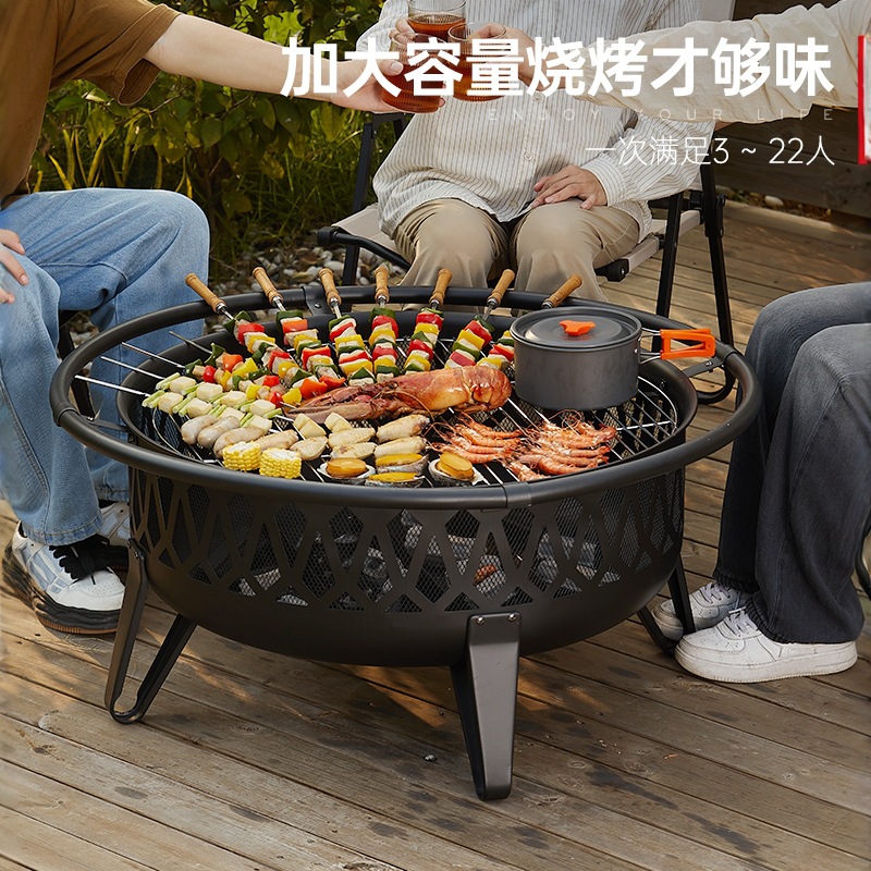 Charcoal Grill Fire Tray Bonfire Basin Household Firewood Basin Winter Heating Outdoor Charcoal Stove Courtyard Barbecue Grill Barbecue Rack