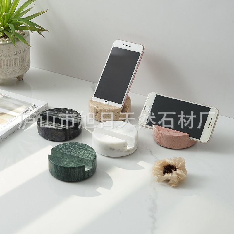 Natural Marble Stone Crafts Mobile Phone Holder Tablet Ipad Mobile Phone Display Stand Desktop Mobile Phone Holder