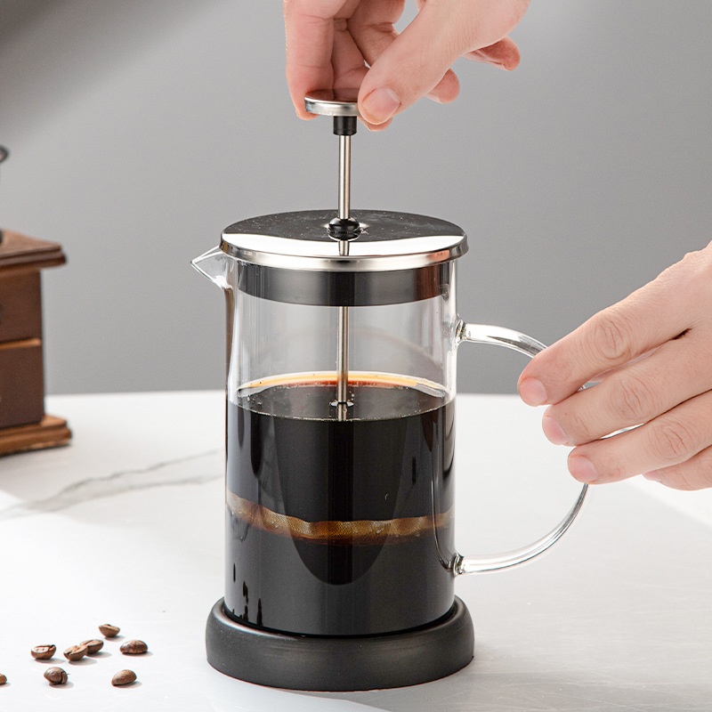 High Borosilicate Glass French Press Coffee Filter Press Set Household Foaming Tea Maker Push-Type Filter Cup