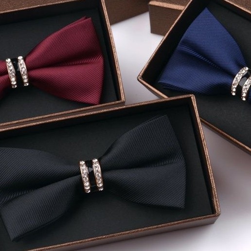 Галстук-бабочка с стразами для мужчин, свадебный галстук для жениха, корейский двойной галстук, модный