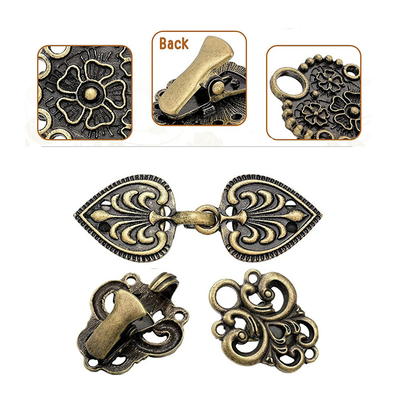 Hanfu Women's Buckle Antique Chinese Cheongsam Collar Button Coat Fur Buckle Women's Elegant Silk Scarf Clip Brooch
