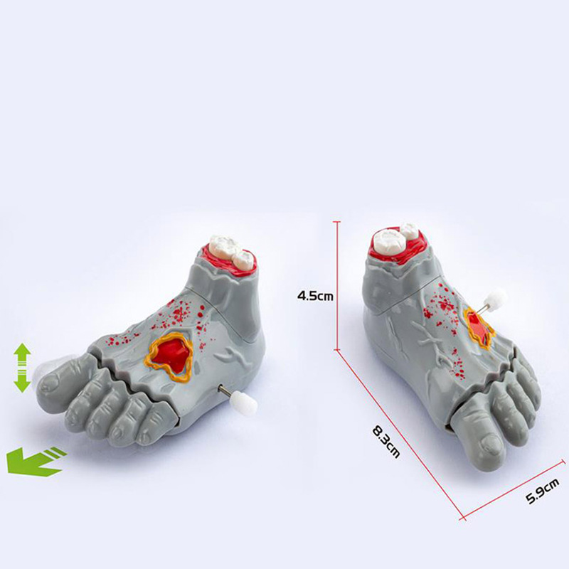 Novelty Funny Clockwork Glide Cartoon Purple Witch Ghost Foot Zombie Winding Walking Doll Halloween Toys