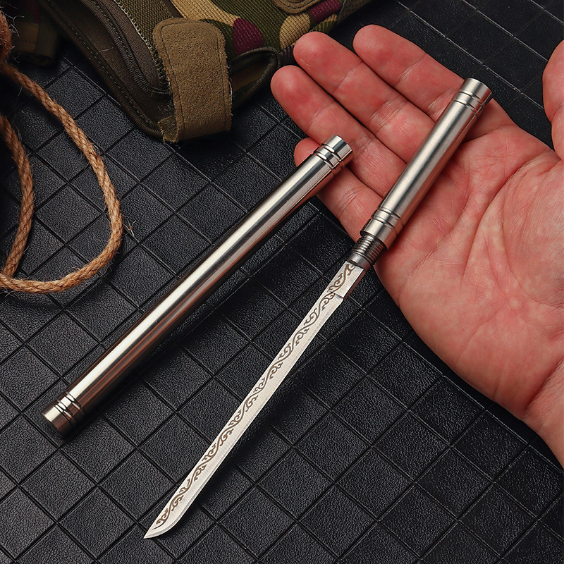 Overlord Stick Mini Stainless Steel Household Fruit Peeling Knife Camping Carry-on Stick Tea Knife Creative Small Straight Knife