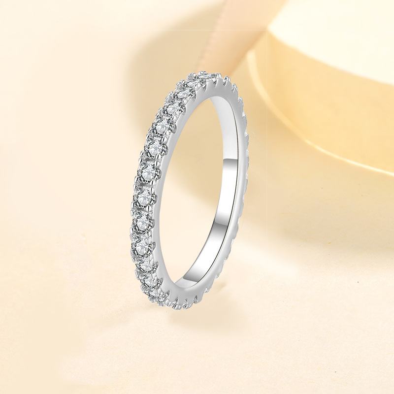 Готовая оптовая партия кольца из серебра S925 для женщин, кольцо с цветами детской дыхательной системы, кольцо с моиссанитом, нишевое высококлассное кольцо