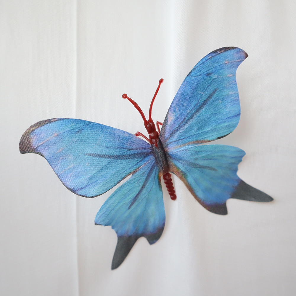 Mini version simulation butterfly color butterfly wall decoration wedding road flower dress silk cloth fake butterfly wholesale