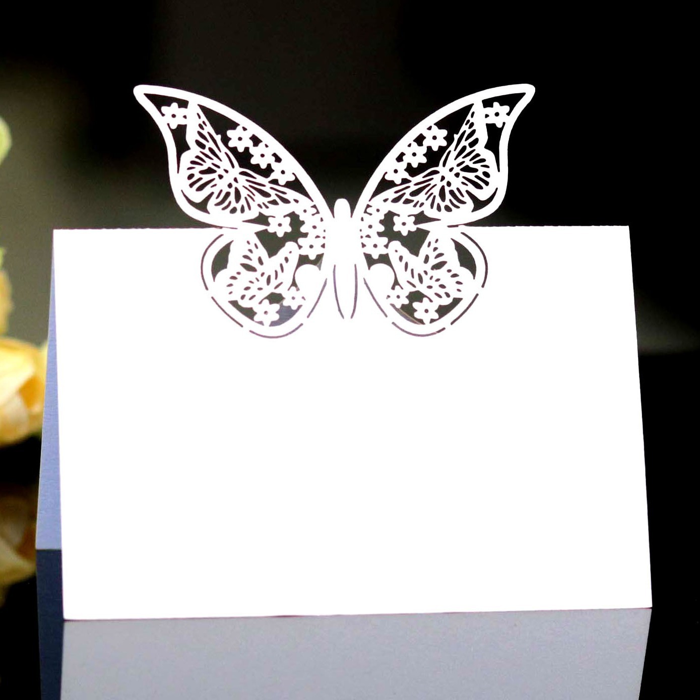 Cross-Border Dropshipping Three-Dimensional Hollow Butterfly Table Card Seat Card Name Sign-In Table Wedding Card Zhejiang Factory Wholesale