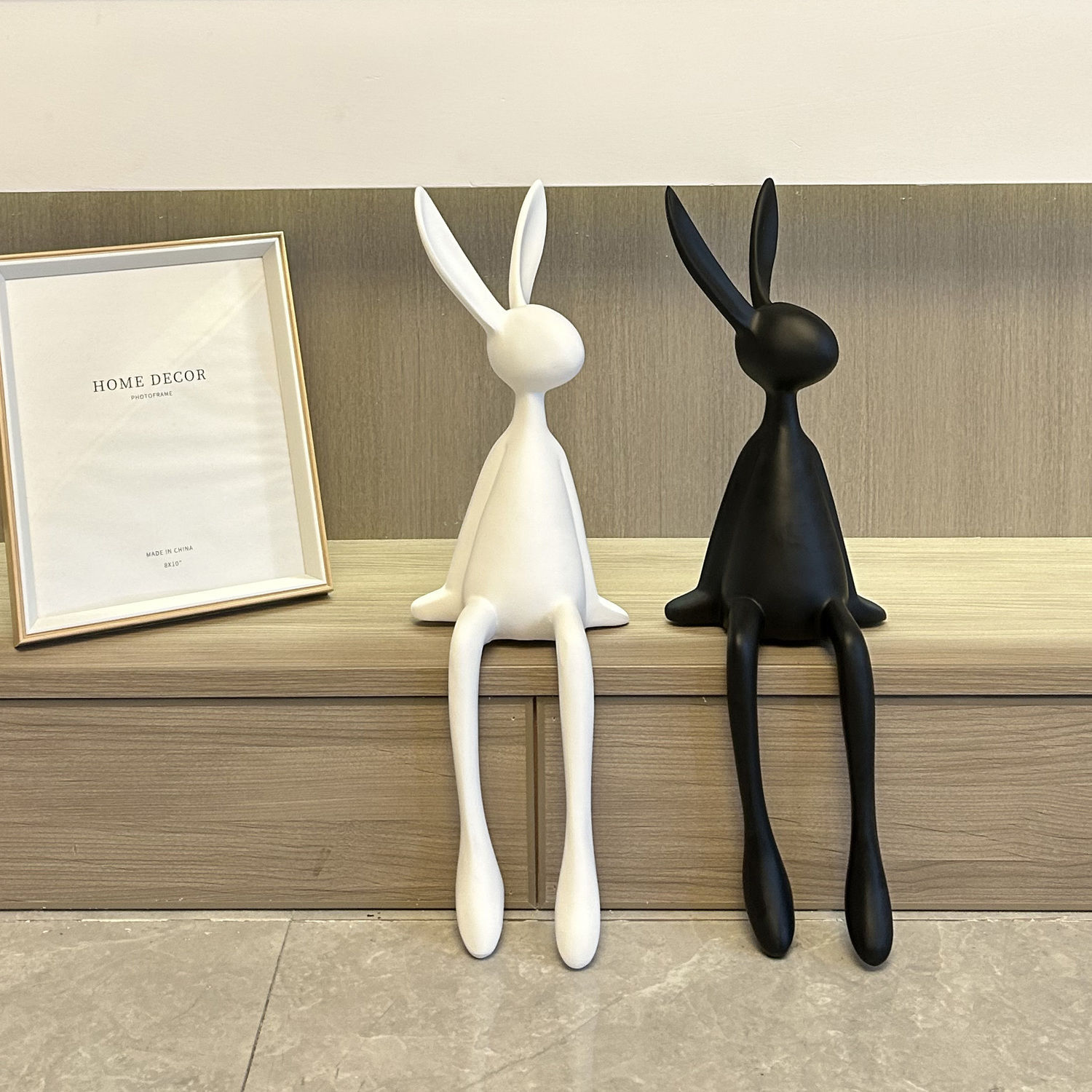 Light Luxury High-end Black Rabbit Sitting Posture Ornaments Living Room Entrance Study TV Cabinet Wine Cabinet Background Wall Desktop Decorations