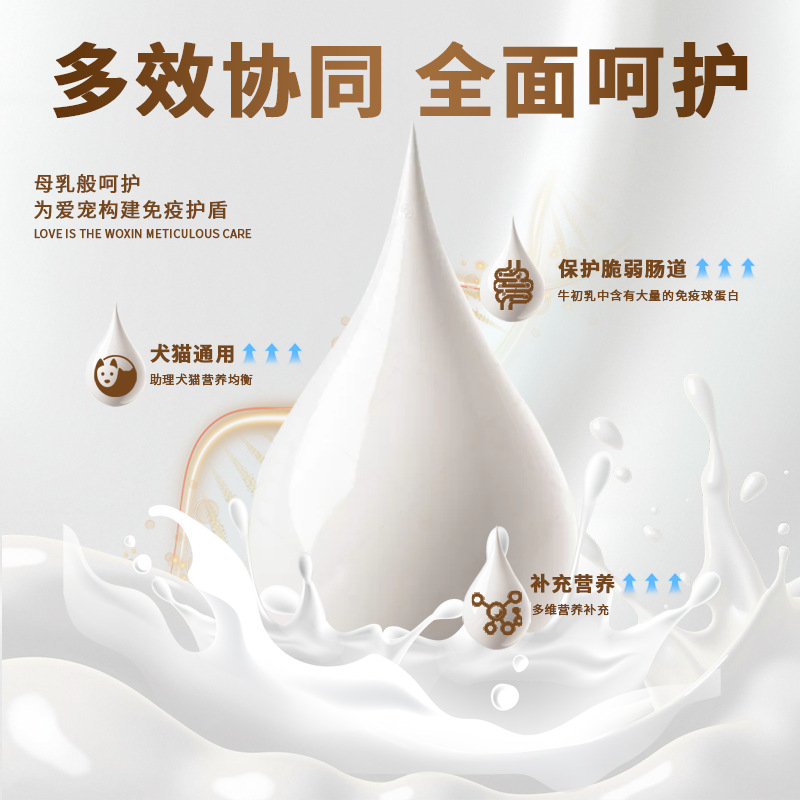 Pet Lactoferrin Tablets for Dogs and Cats, Self-Care for Kittens and Puppies, General Nutritional Supplement, Protein and Vitamins