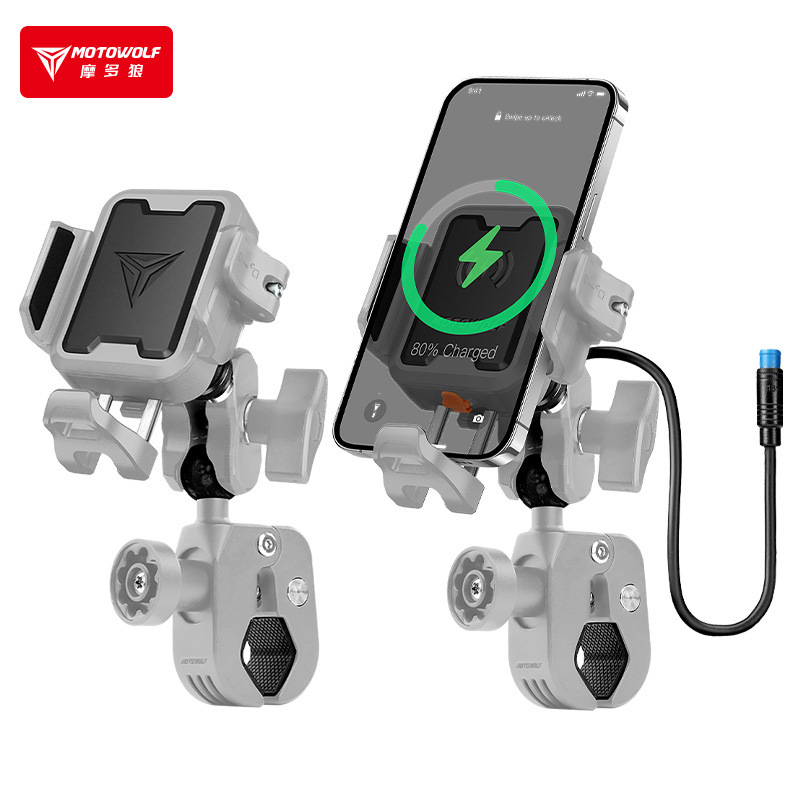Motorcycle shock-absorbing mobile phone bracket dual-charge cache mobile phone bracket aluminum alloy mobile phone bracket quick-release navigation bracket