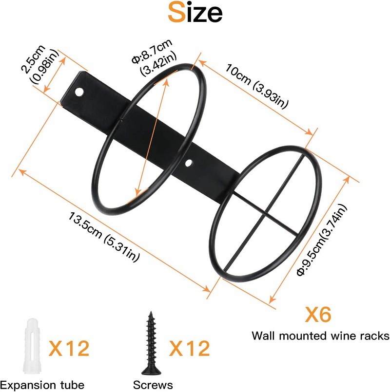 Amazon single bottle wall-mounted wine rack red wine bottle display rack metal hanging wall-mounted wine rack source manufacturer