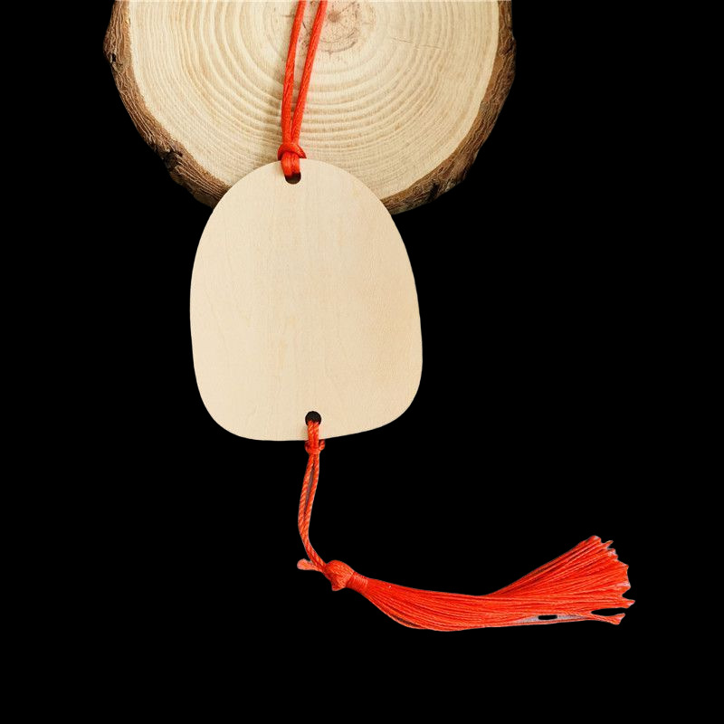 Wishing Card Wooden Hanging Tag Blessing Hanging Tree Scenic Spot Holiday Decoration Wood Color Blank Handwritten Small Wooden Card Wish Card