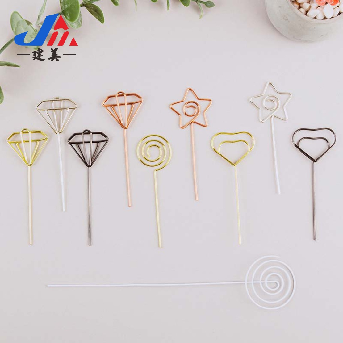 Manufacturer's Ready-Made Note Holder Star Flower Lollipop Home Colorful Metal Electroplating Plug-In Branch Creative