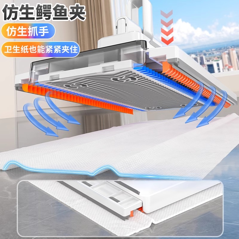 Face Towel Mop Press Clip Cloth Mop Clip Hands-Free Washing One-Click Detachable Automatic Clip Wet Wipes Reusable Popular Model