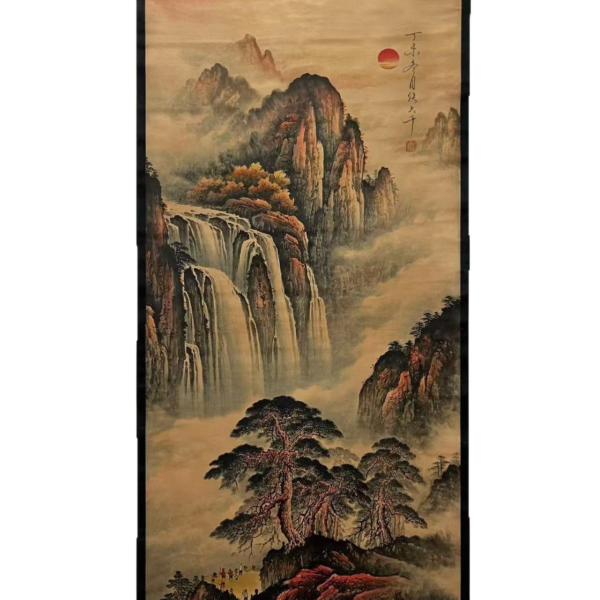Antique Wholesale Old Living Room Decoration Central Hall Painting Calligraphy and Painting Zhang Daqian Tang Yin Landscape Figures Flowers and Birds Hanging Paintings