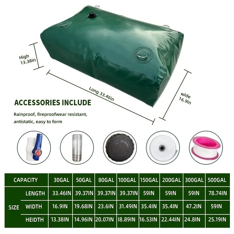 Cross-Border Water Bag Soft Water Bag Large Capacity Water Storage Bag Outdoor Portable Large Thickened Wear-Resistant Folding Household Drought-Resistant
