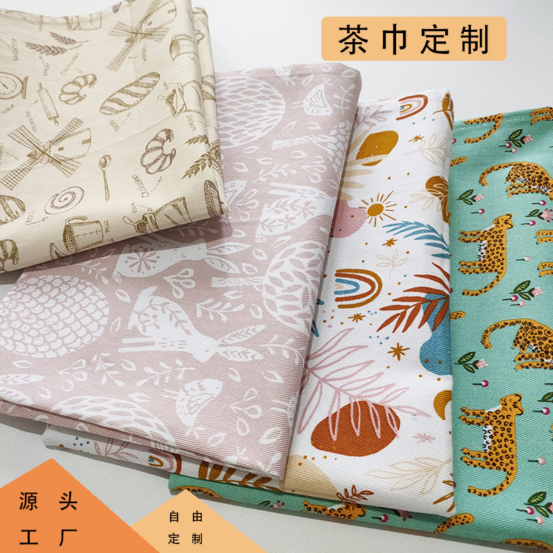 европейский и американский стиль легкой роскоши чистый хлопок чайное полотенце поставка цветок чистый хлопок кухонное полотенце подушка ткань экспортное полотно чайное полотенце