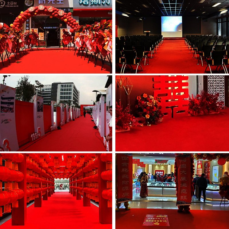 Wedding Red Carpet Disposable Wedding Red Carpet Paving Stage Commercial Opening Shop Entrance Red Wedding Whole Shop