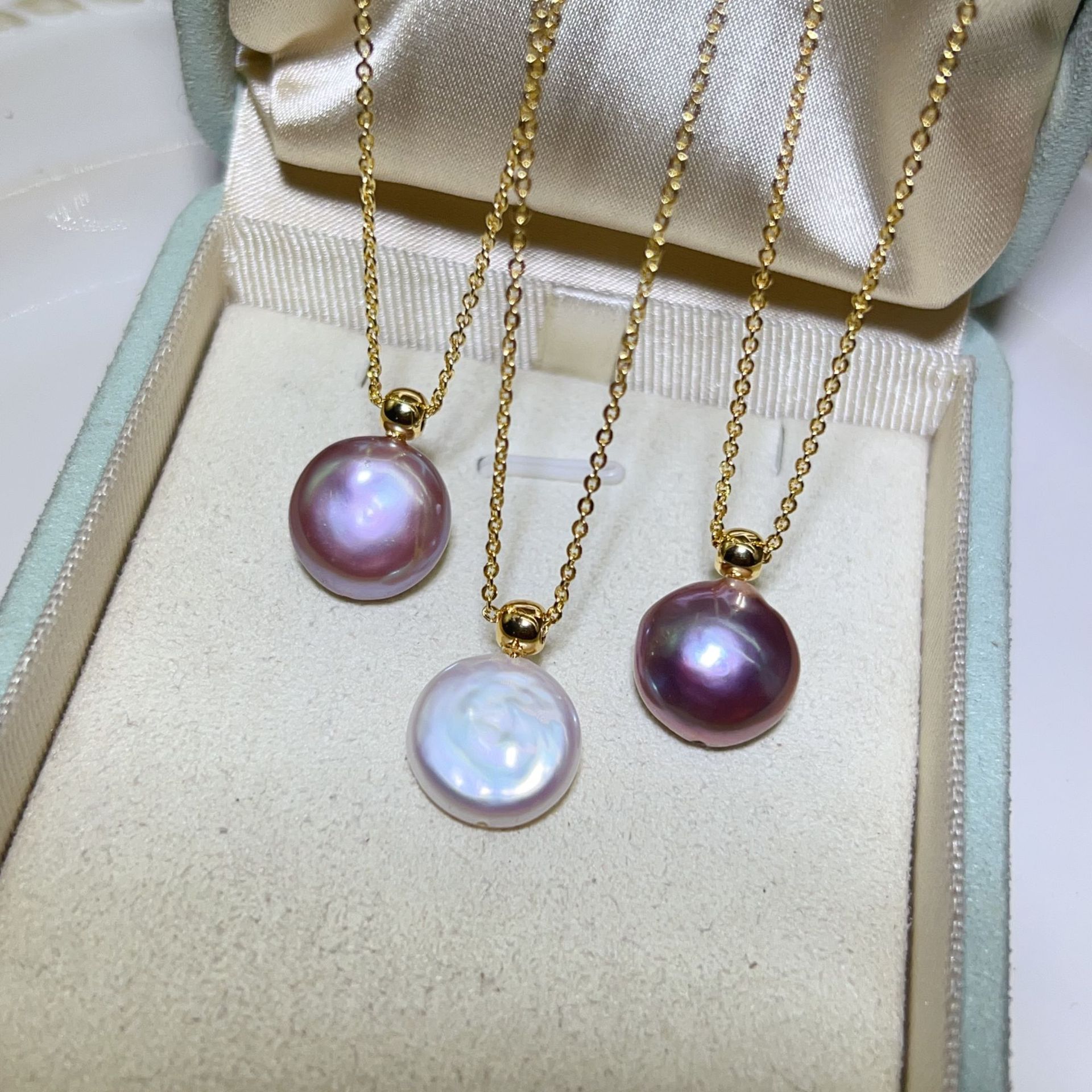 18K Gold Ins French Style Retro Freshwater Real Pearl Necklace Women's Elegant Elegant Peas Clavicle Chain Draisable