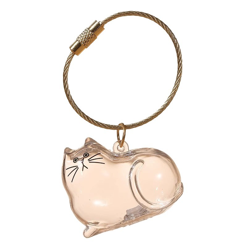 Transparent Cat Hair Storage Pendant Pet Hair Three-Color Keychain Collector Kitten Pendant British Short Tabby