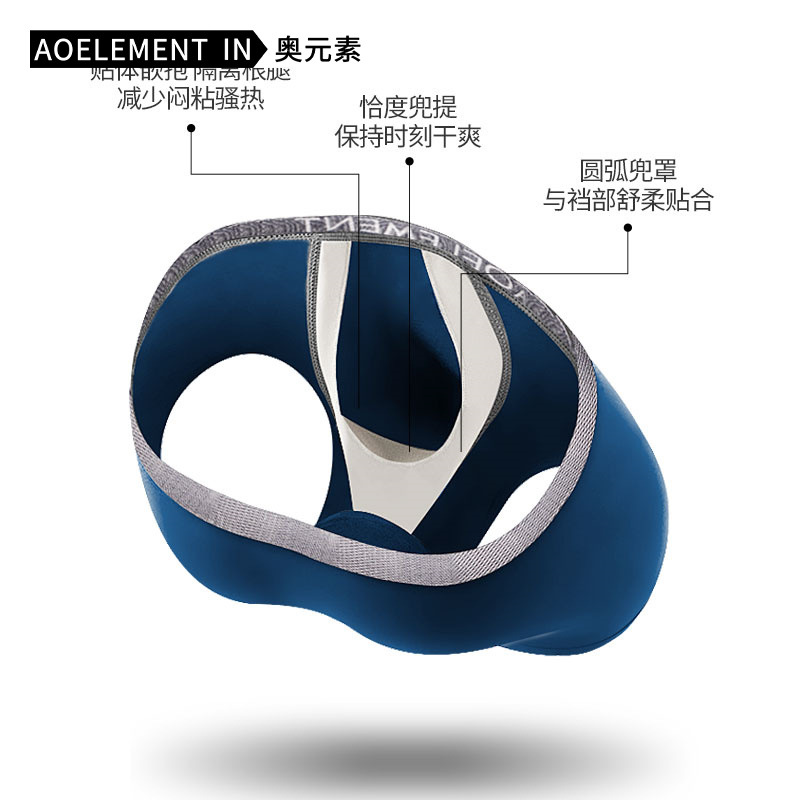 Bullet Separation Underwear Men's Anti-Movement Men's U-Convex Boxer Briefs Scrotum Support Bag Boxer Briefs Mid-Waist Underpants