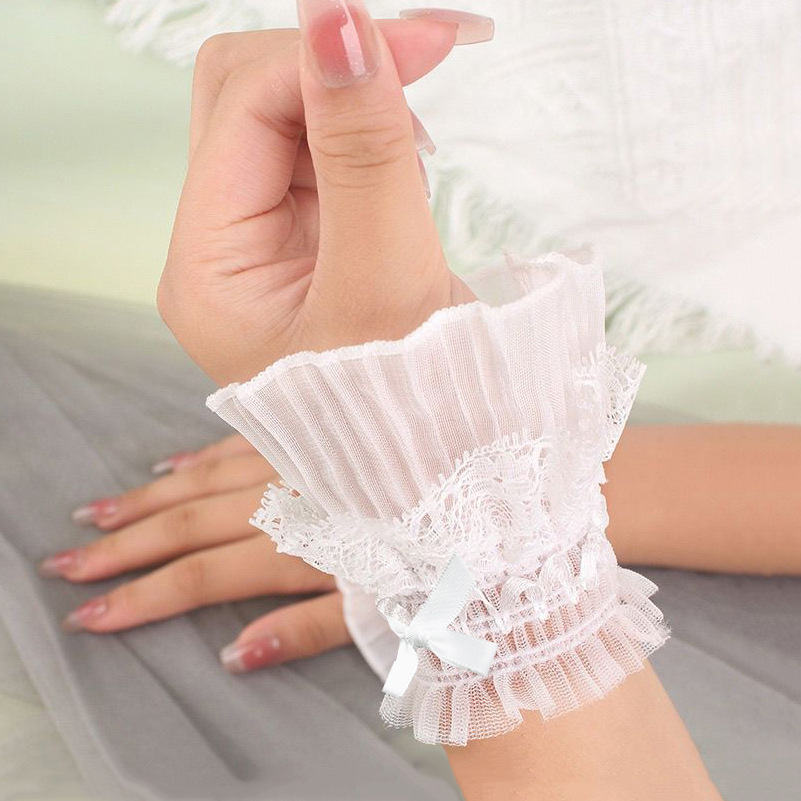 Lace Lace Hand Sleeves Bow Lolita Girl's Cuffs Sun Protection Tattoo Concealer Gloves Women's Fake Sleeves