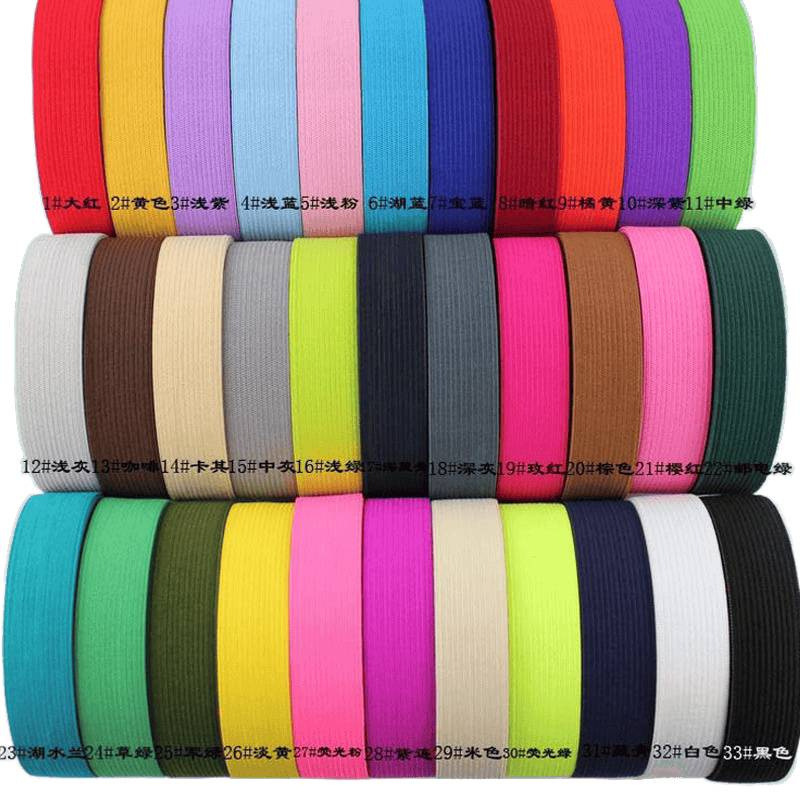 High-Quality Colorfulful Elastic Band 2cm Polyester Flat DIY Clothing Accessories Kidsren's Home Pants Waist Elastic Rope