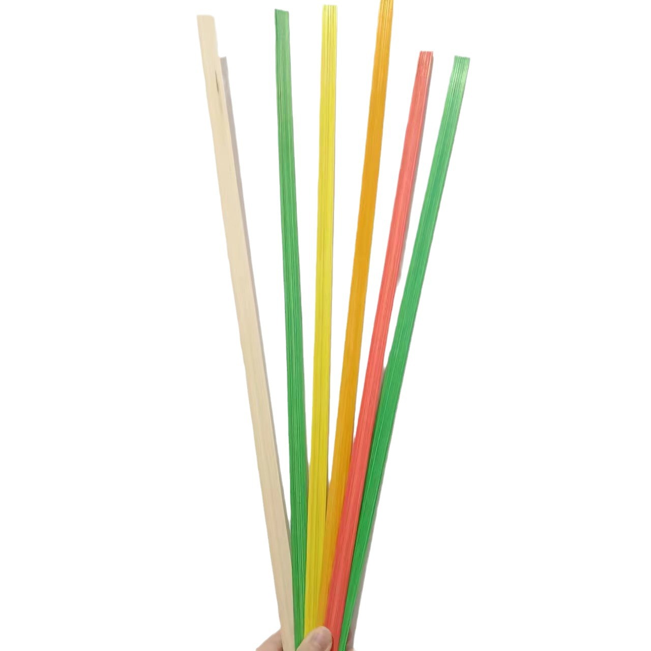 Colorful Handmade Bamboo Strips DIY Materials Bamboo Silk Children's Bamboo Weaving Bamboo Pieces Creative Ethnic Craft Weaving