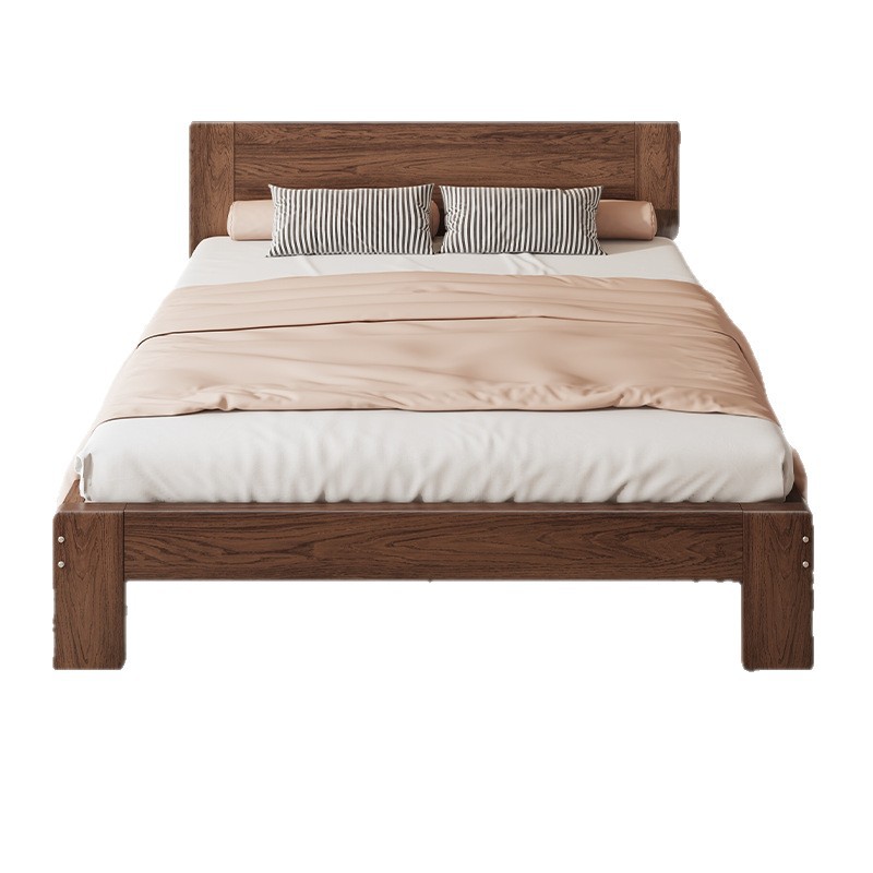 Bed 1.8m Double Bed 1m Single Bed Solid Wood Bed Home Large Bed 1.2m Rental Room 1.5 Bed Frame Economical