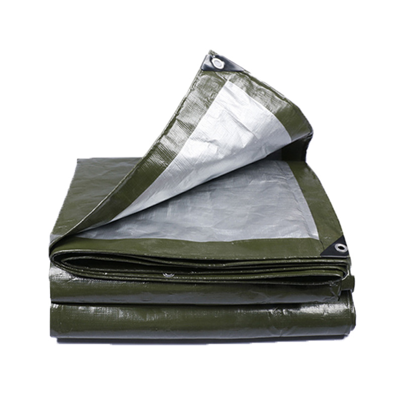 Tarpaulin, Rainproof Cloth, Military Green Silver Tarpaulin, Color Striped Cloth, Sunshade Cloth, Woven Tent Cloth, Tarpaulin, Canvas Rain Cloth, Pe Tarpaulin