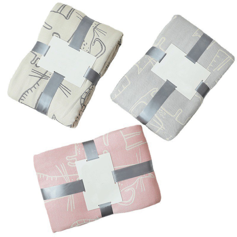 Japanese-style Five-layer Bamboo Cotton Towel Quilt Single Double Type A Gauze Towel Blanket Children's Cartoon Cover Blanket Dormitory Bed Sheet