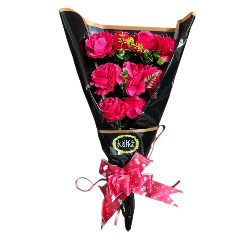 Funeral Supplies Artificial Bouquet Chrysanthemum Funeral Home Decoration Supplies Mourning Commemorative Supplies Qingming Sacrificial Bouquet