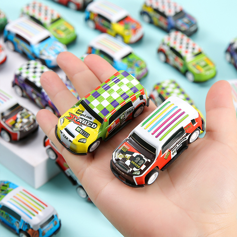 Douyin Internet Celebrity's Same Style Iron Pull Back Car Kidsren's Creative Cartoon Inertia Car Artificial Racing Toy Wholesale
