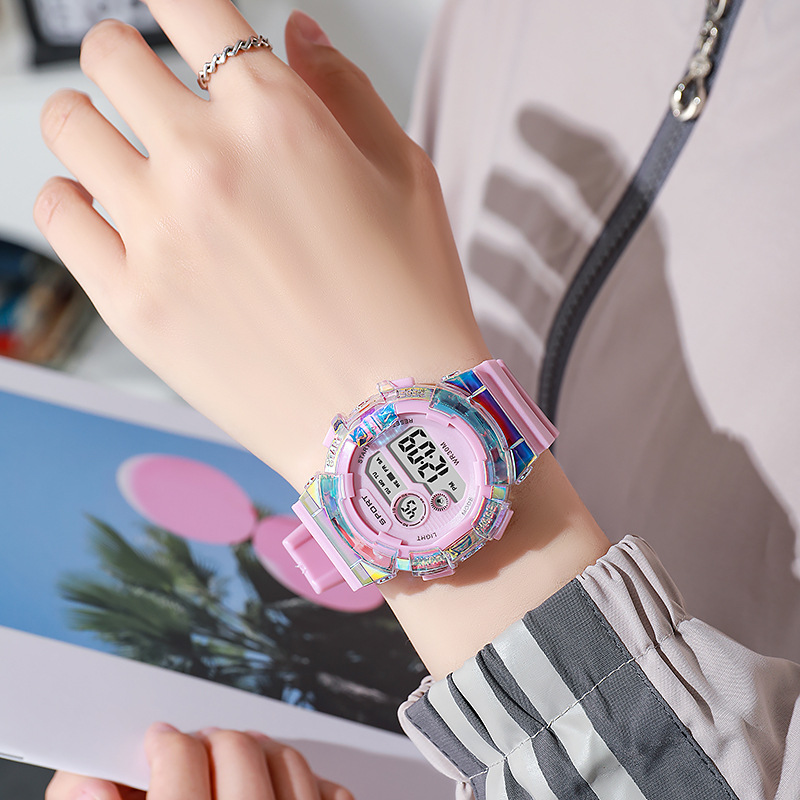 Children's Digital Watch for Girls Junior High School Primary School Girls 2024 New Waterproof Only Time Watch for Men and Women