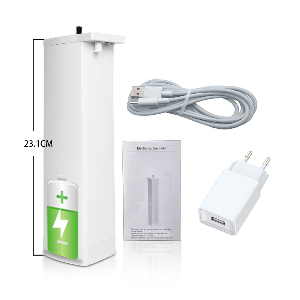 Graffiti zigbee lithium battery smart curtain motor wiring-free rechargeable electric curtain motor Type C 5V