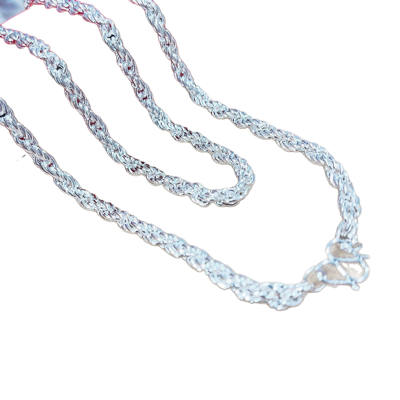 High imitation silver plated necklace twist necklace silver jewelry necklace jewelry gift necklace