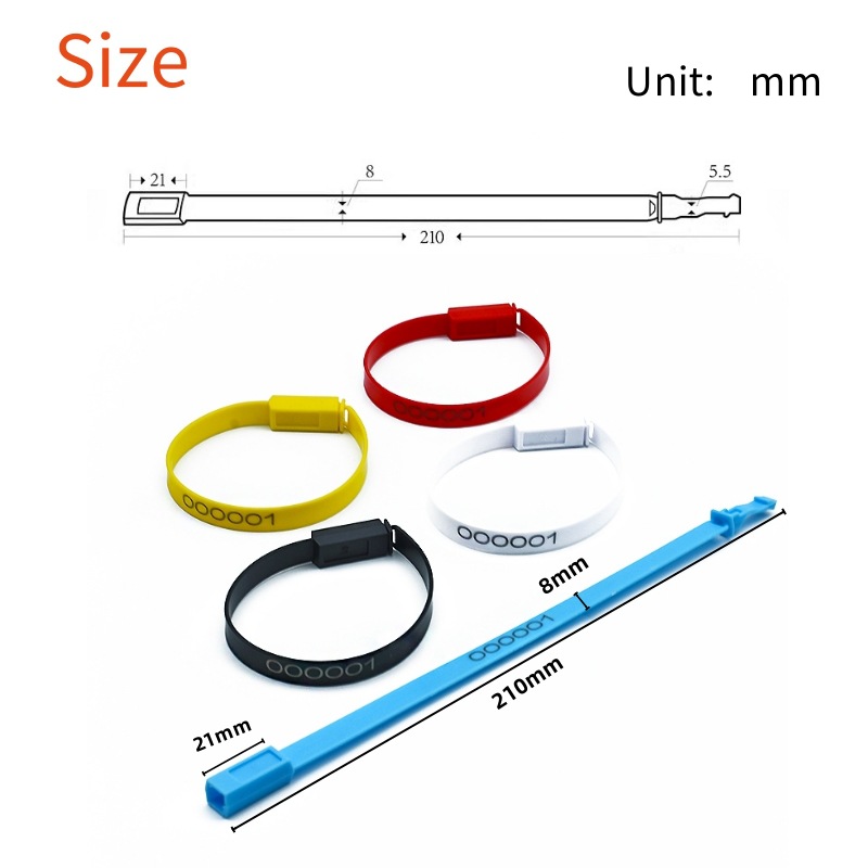 Disposable plastic seal clothing anti-adjustment bag buckle anti-theft buckle anti-counterfeiting tag buckle round anti-disassembly ring label