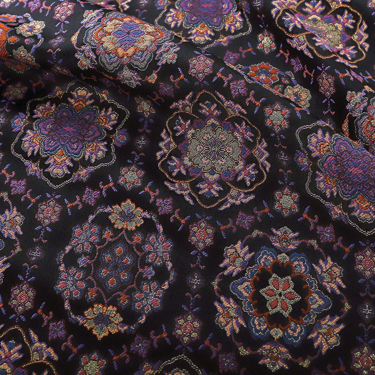 "FS106 Azure Baoxianghua" Imitation Song Brocade Jacquard Satin Fabric Cheongsam Vest Jacket Han Clothing Cloth