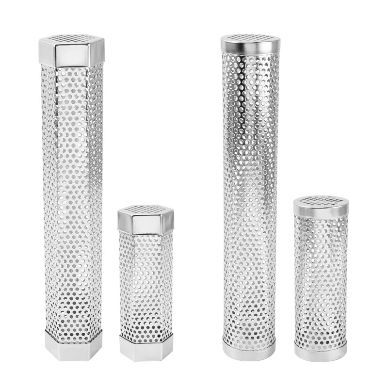 304 Stainless Steel Smoked Tube Barbecue Tube Smoked Box 6/12 Inch BBQ Round Diamond Barbecue Smoked Tube Tools
