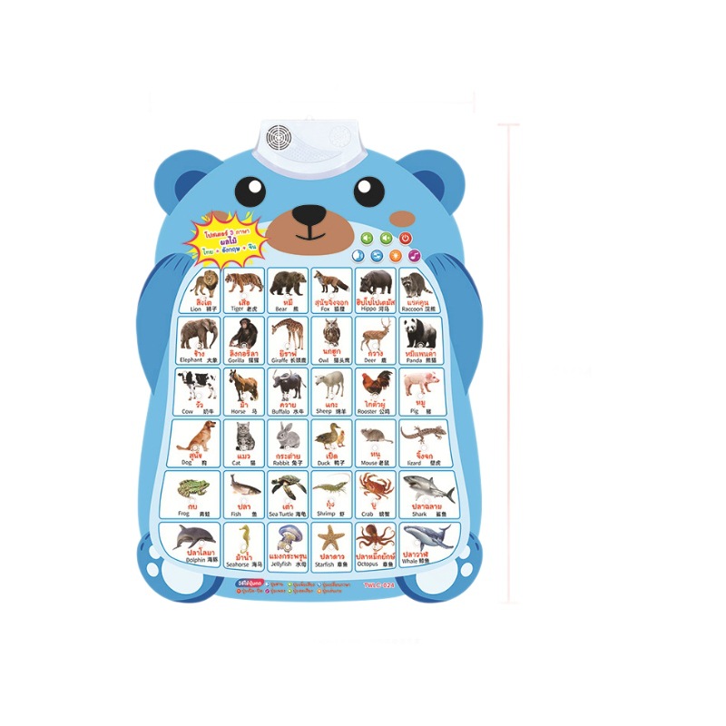 Thai Language Audio Wall Chart Thai Alphabet Wall Sticker Finger Point Reading Thai Toy Interactive