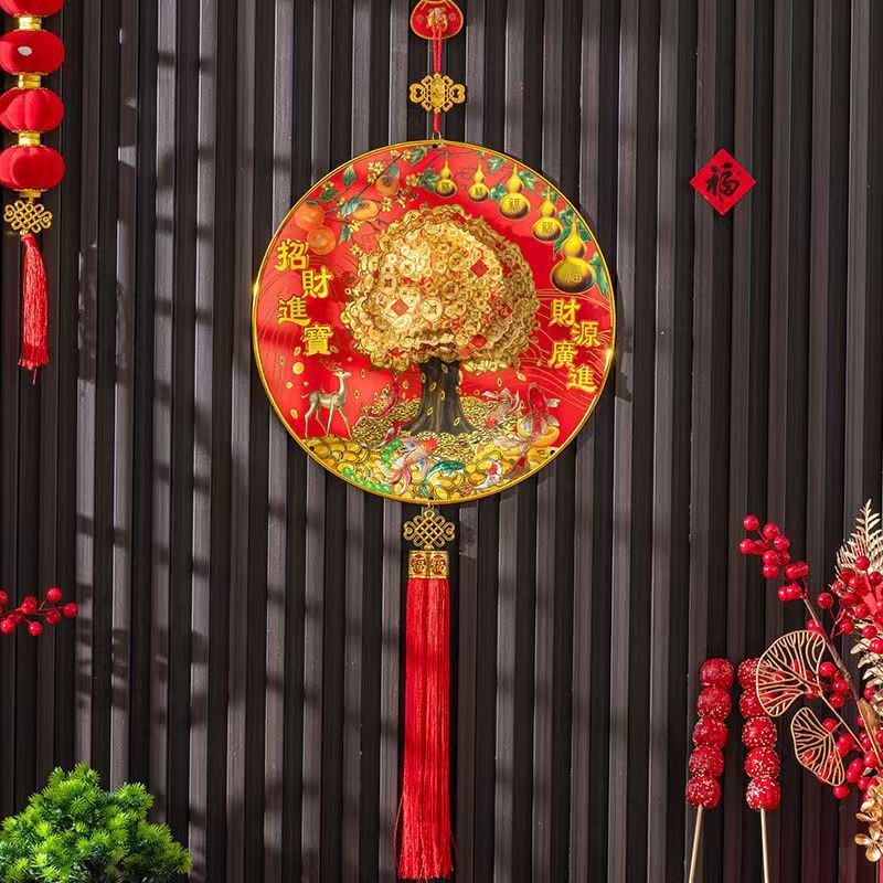 Electric Shaking Head God of Wealth Pendant for the Year of the Horse, New Year 3D Hanging Decoration, Mini God of Wealth for Living Room Arrangement during Spring Festival